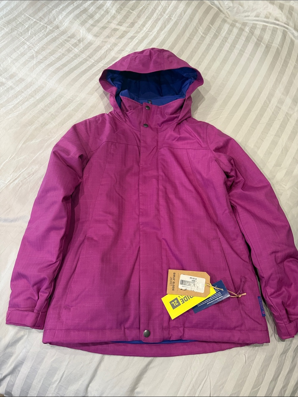 Burton Kids Hooded Rain Jacket in Bright Magenta